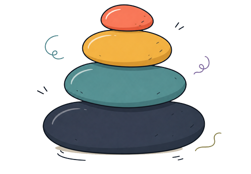 Stacked stones symbolizing the AHP decision hierarchy Stacked stones symbolizing the AHP decision hierarchy